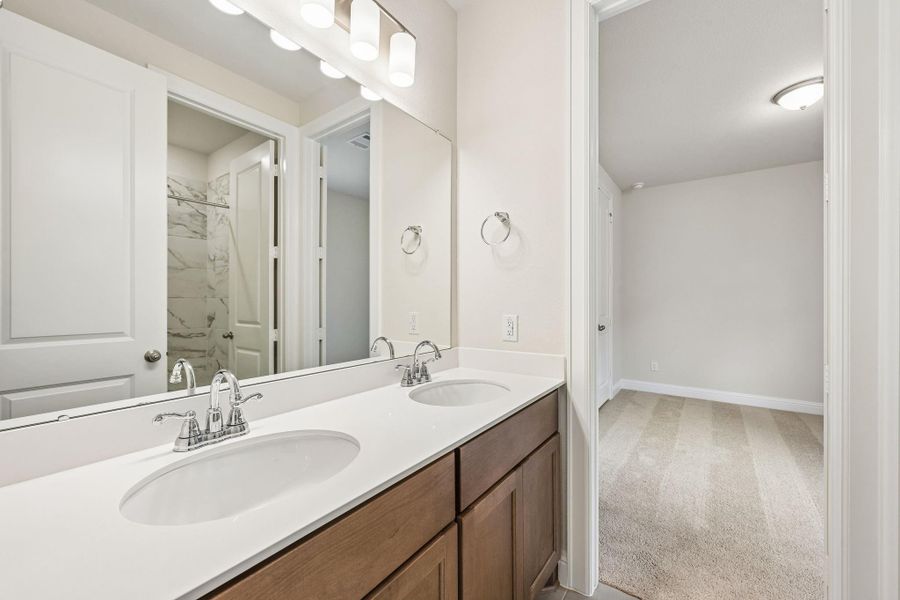 Furnished interior view inside a new home in Woodhavyn 50', Magnolia (Image 14).