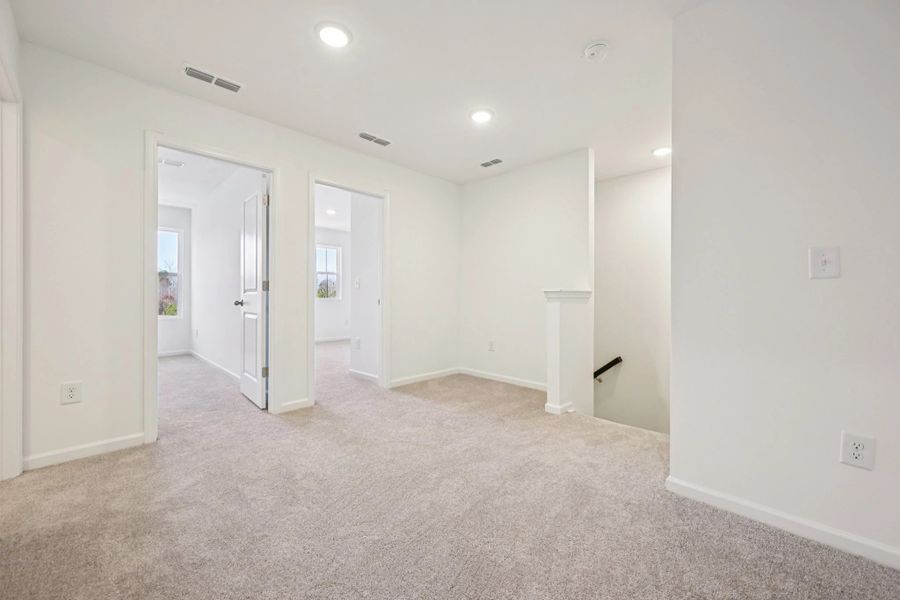 Spacious, unfurnished interior of a new home in Towns at Crescent Mills, Wilson's Mills (Image 22). Spacious, unfurnished interior of a new home in Towns at Crescent Mills, Wilson's Mills (Image 22).