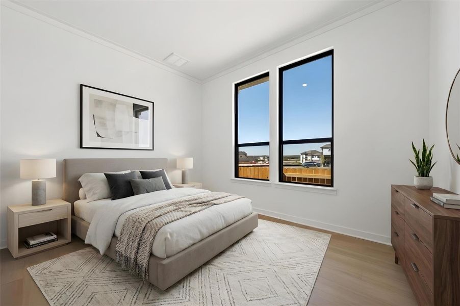 Furnished interior view inside a new home in 6 Creeks, Kyle (Image 11).