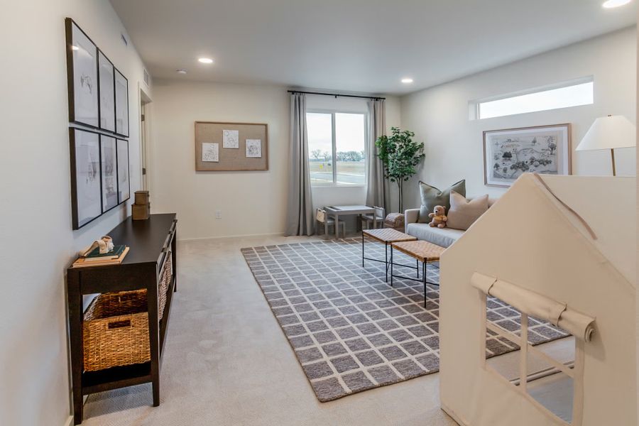 Representative furnished interior of a home built from the Oakley by Hartford Homes in Trailside Story Collection - Single Family Homes, Timnath (Image 35).