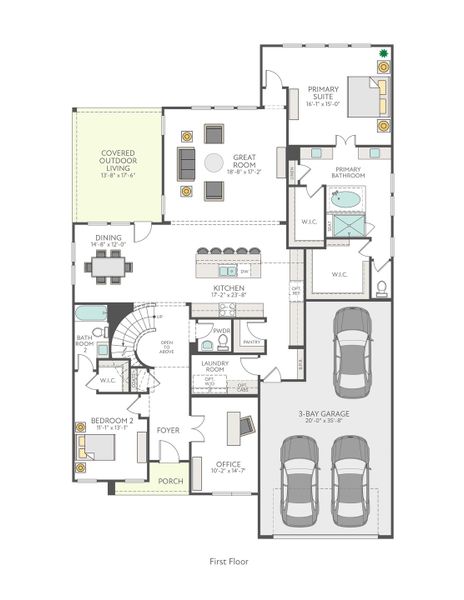 2D floor plan layout for the Windsor by Tri Pointe Homes in Lariat, Liberty Hill, TX (Image 4).