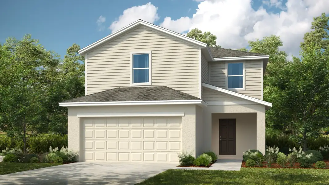 Representative exterior photo of a completed home built from the Dove by Taylor Morrison in Azure at Solaeris, Port St. Lucie, FL (Image 19).