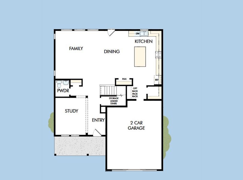 2D floor plan layout for the The Weist by David Weekley Homes in Hidden Springs - The Village Collection, Smyrna, TN (Image 3).
