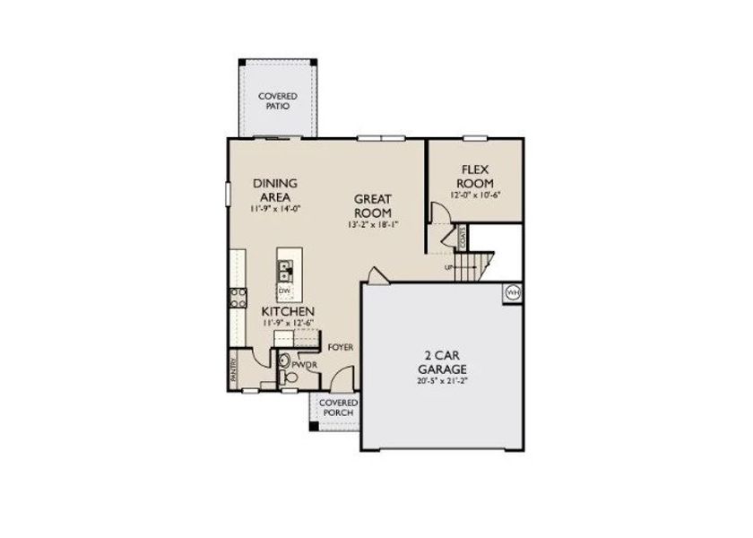 2D floor plan layout of this home in Ascent at Arbor Ridge, La Vergne, TN (Image 5).