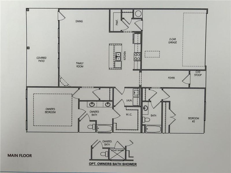2D floor plan layout of this home in Villages at Cedar Hill, Dallas, GA (Image 5).