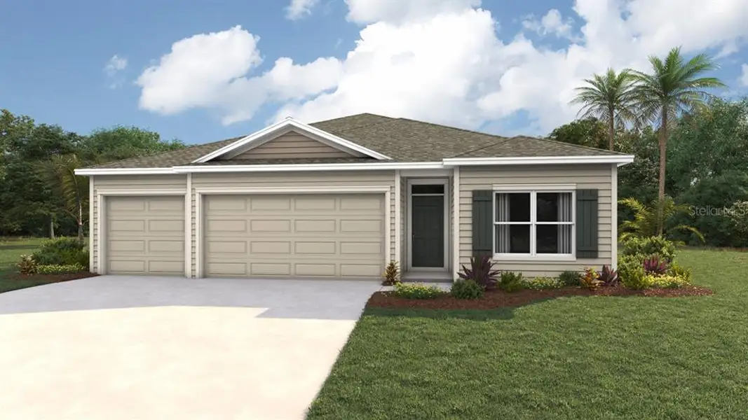Front exterior of a new home in Avalon Woods, Newberry, FL, highlighting curb appeal (Image 1). Front exterior of a new home in Avalon Woods, Newberry, FL, highlighting curb appeal (Image 1).