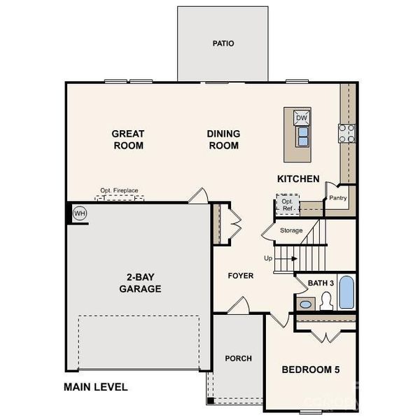 2D floor plan layout of this home in Grants Landing, Salisbury, NC (Image 2).