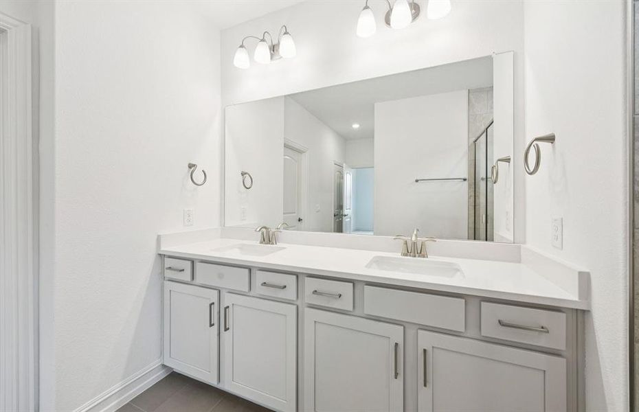 Owner's private bath with double vanity