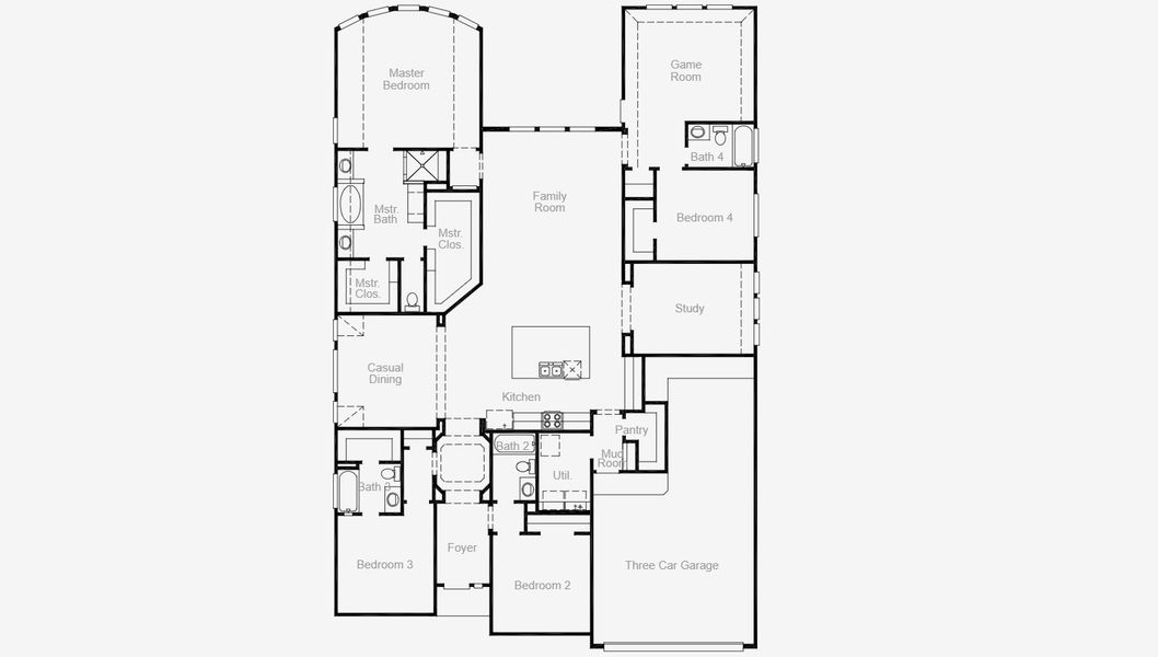 2D floor plan layout for the Lindsay by Coventry Homes in Valencia 60', Manvel, TX (Image 3).