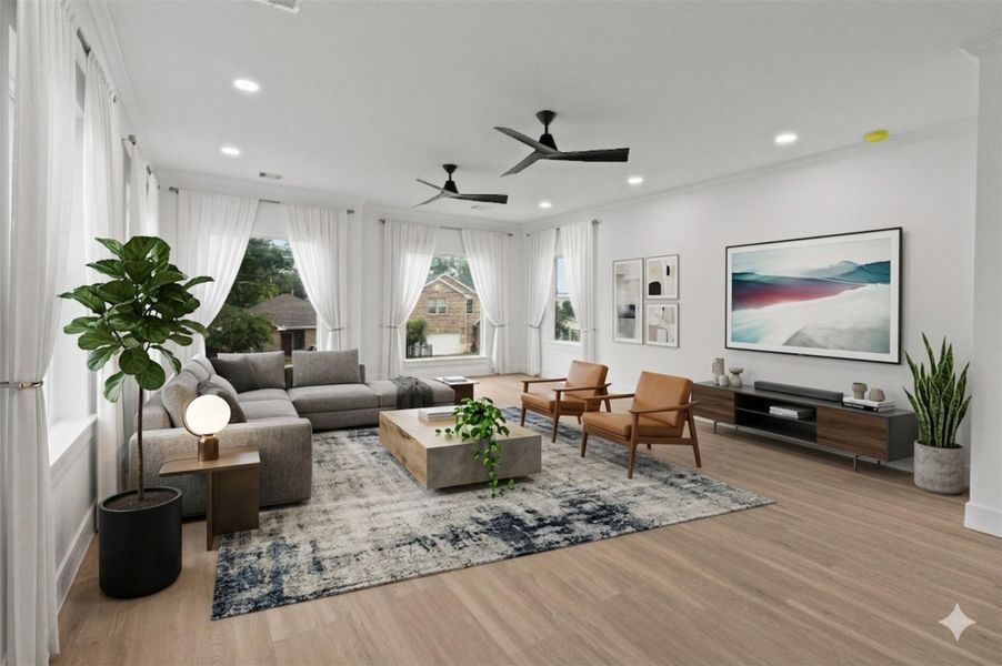 Virtually Staged Living Room