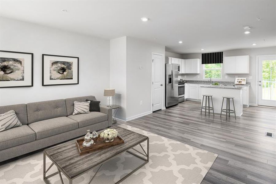 Representative furnished interior of a home built from the Dogwood by Ryan Homes in Riverside at Calhoun, Calhoun (Image 4).