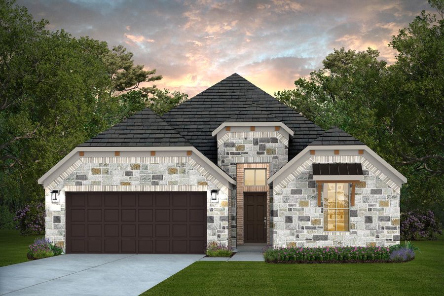 Representative exterior photo of a completed home built from the Blue Sky by Pulte Homes in Nopal Valley, San Antonio, TX (Image 2).