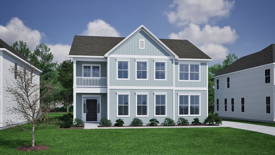 Representative exterior photo of a completed home built from the Saluda II - Vanguard Collection by Mungo Homes in Scotts Hill Village, Wilmington, NC (Image 30).