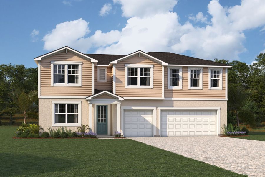 Representative exterior photo of a completed home built from the Red Bud by Mattamy Homes in Crosswind Ranch, Parrish, FL (Image 5).