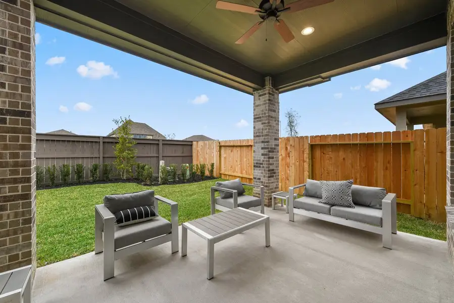 Exterior details and patio area of a home in Dellrose, Hockley (Image 23).