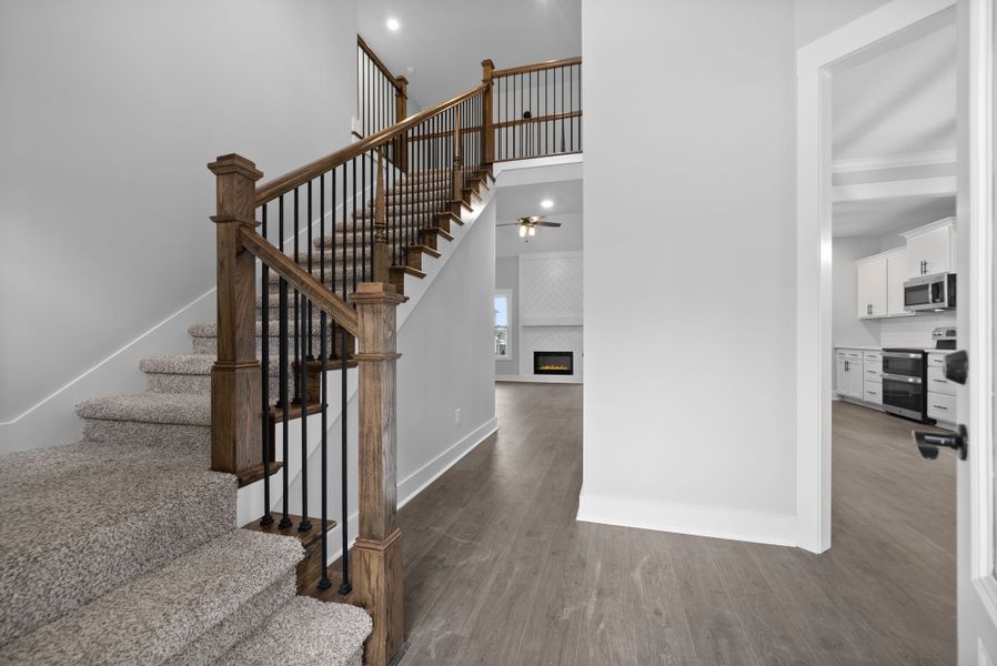 Representative unfurnished interior of a home built from the Aberdeen by Rockwood Homes in Cherry Fields, Clarksville (Image 11). Representative unfurnished interior of a home built from the Aberdeen by Rockwood Homes in Cherry Fields, Clarksville (Image 11).