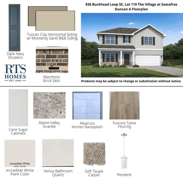 2D floor plan layout of this home in The Village at Sassafras, Allenhurst, GA (Image 3).
