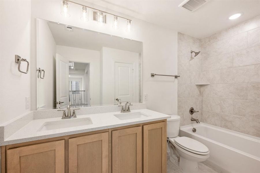 Furnished interior view inside a new home in Painted Tree Woodland District 50, McKinney (Image 9). Furnished interior view inside a new home in Painted Tree Woodland District 50, McKinney (Image 9).