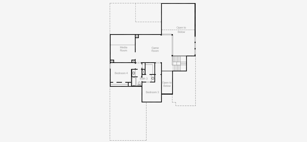 2D floor plan layout for the Falls by Coventry Homes in Chaparral Park, Oak Point, TX (Image 4).
