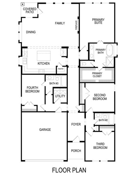 2D floor plan layout for the Woodford F by First Texas Homes in Bear Creek, Cedar Hill, TX (Image 4).