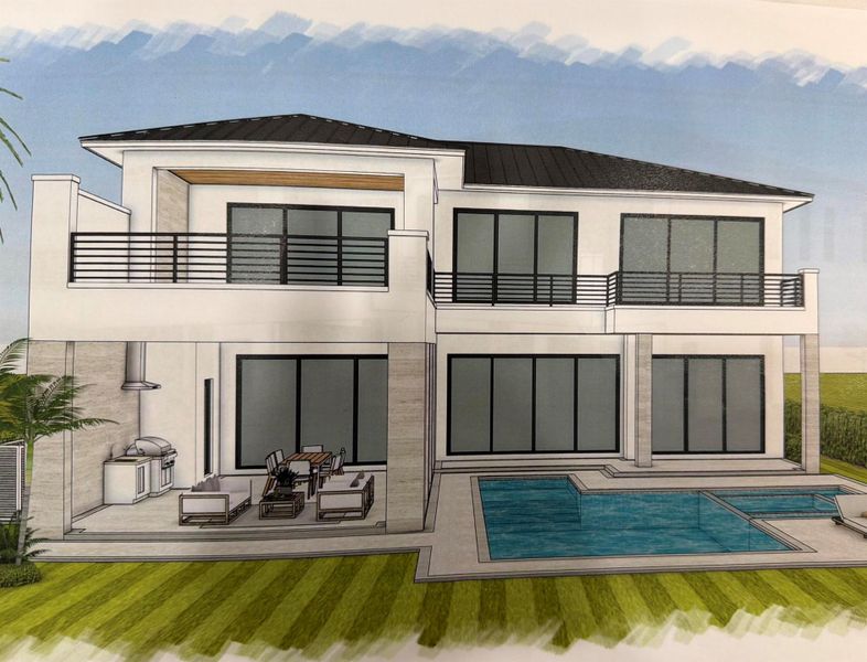 Exterior rendering of this home design in , North Palm Beach, FL (Image 4).