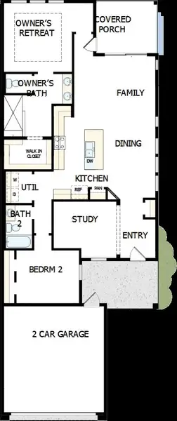 2D floor plan layout of this home in Encore at Chatham Park – Villa Series, Pittsboro, NC (Image 3). 2D floor plan layout of this home in Encore at Chatham Park – Villa Series, Pittsboro, NC (Image 3).