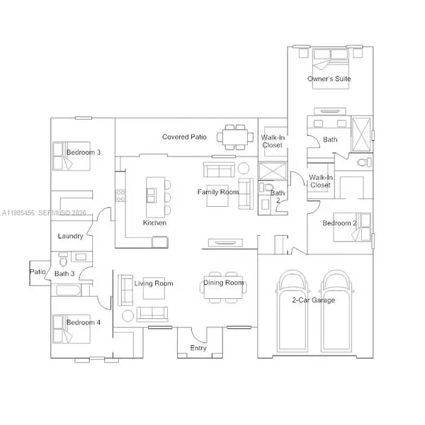 2D floor plan layout of this home in , Homestead, FL (Image 5).