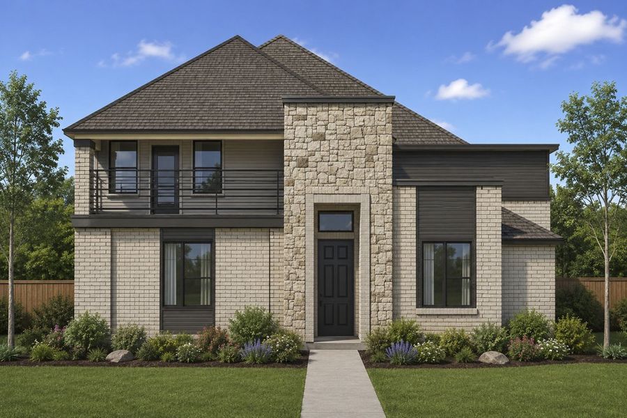Representative exterior photo of a completed home built from the The Montgomery by Lillian Custom Homes in Ten Mile Creek, DeSoto, TX (Image 6).