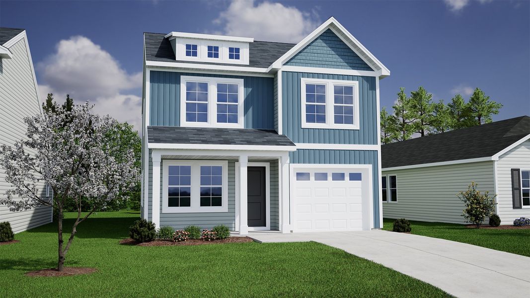 Representative exterior photo of a completed home built from the Barnwell - Genesis Value Collection by Mungo Homes in Evergreen, Spartanburg, SC (Image 17).