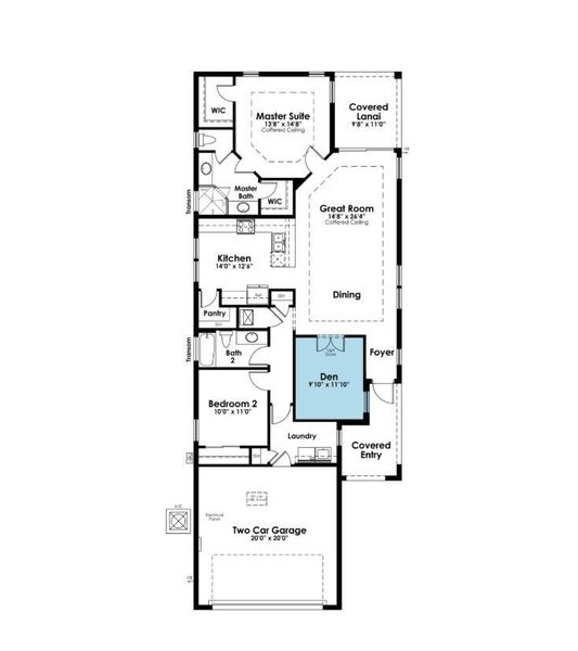 2D floor plan layout of this home in Cresswind Lakewood Ranch, Lakewood Ranch, FL (Image 5).
