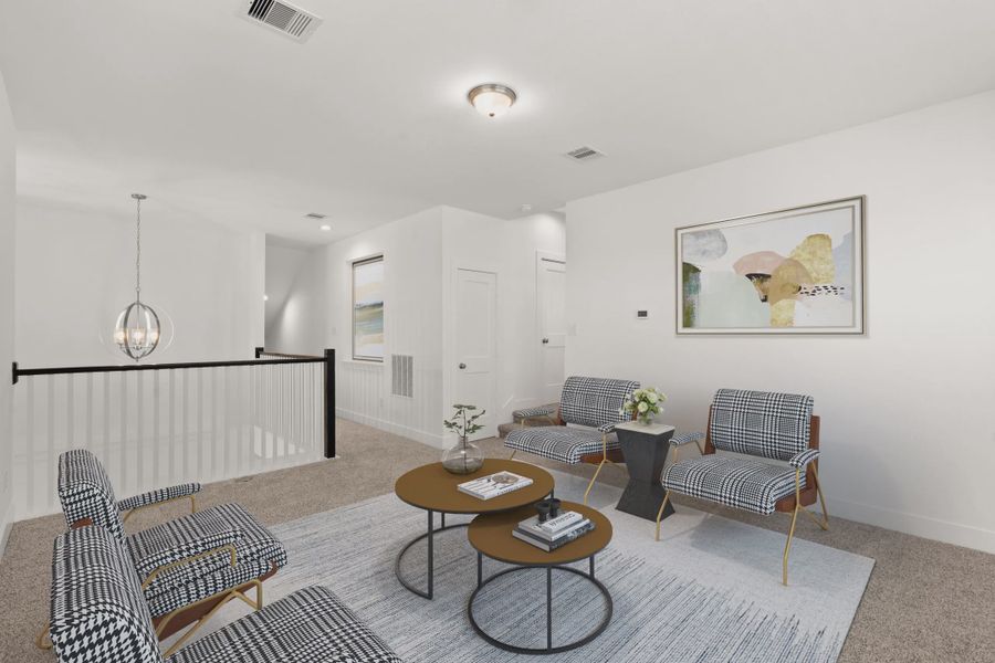 Representative furnished interior of a home built from the Gianna by Chesmar Homes in The Highlands, Porter (Image 11).