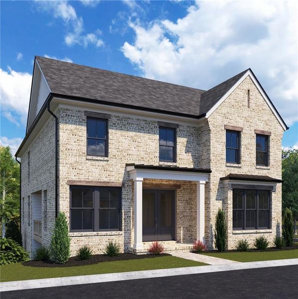 Front exterior of a new home in , Roswell, GA, highlighting curb appeal (Image 1).