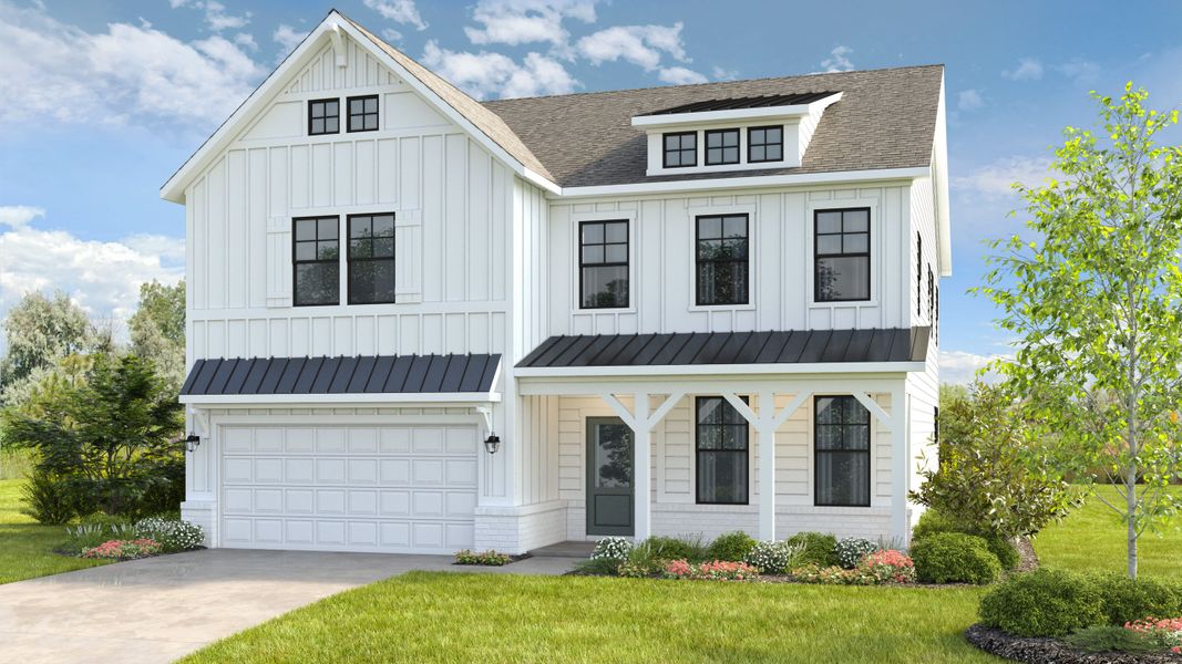 Representative exterior photo of a completed home built from the Essex by Taylor Morrison in Dreycott, Lawrenceville, GA (Image 22).