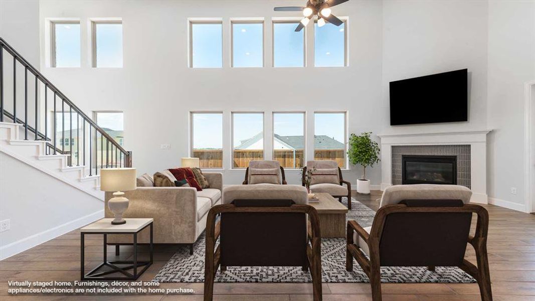 Furnished interior view inside a new home in The Heights At Uptown Celina 45', Celina (Image 6). Furnished interior view inside a new home in The Heights At Uptown Celina 45', Celina (Image 6).