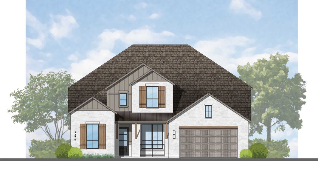 Representative rendering of the exterior for the Stanley Plan by Highland Homes (Image 36). Representative rendering of the exterior for the Stanley Plan by Highland Homes (Image 36).
