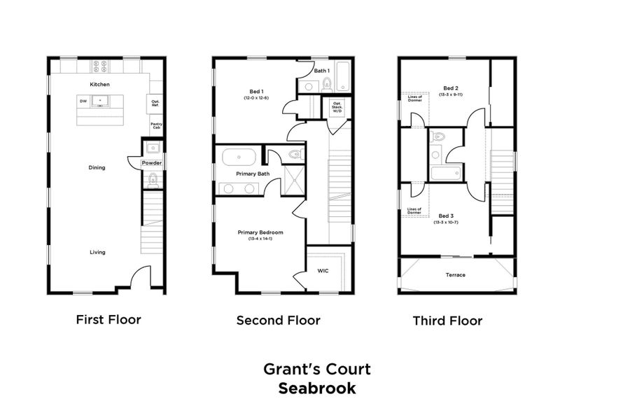 2D floor plan layout of this home in Grants Court, Charleston, SC (Image 2).
