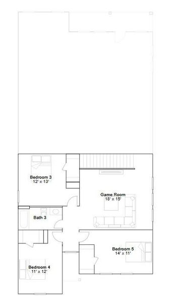 2D floor plan layout of this home in Winward Cove, Katy, TX (Image 3).