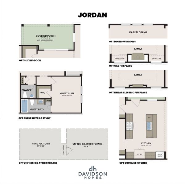 2D floor plan layout for the The Jordan A by Davidson Homes LLC in Forestville Yard, Knightdale, NC (Image 7). 2D floor plan layout for the The Jordan A by Davidson Homes LLC in Forestville Yard, Knightdale, NC (Image 7).