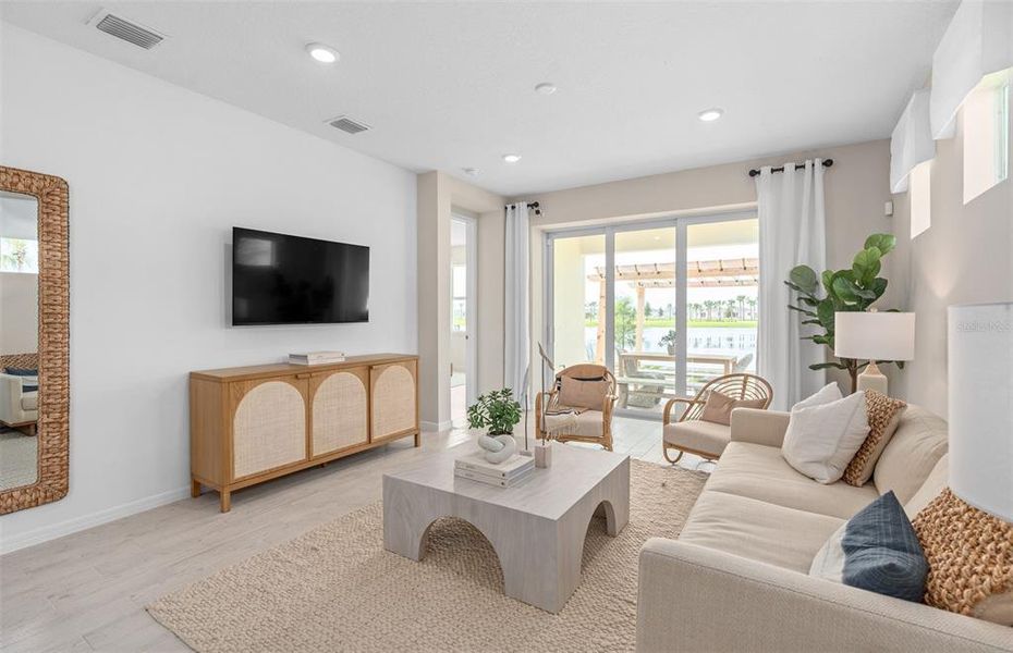 Furnished interior view inside a new home in Del Webb Minneola, Minneola (Image 15). Furnished interior view inside a new home in Del Webb Minneola, Minneola (Image 15).