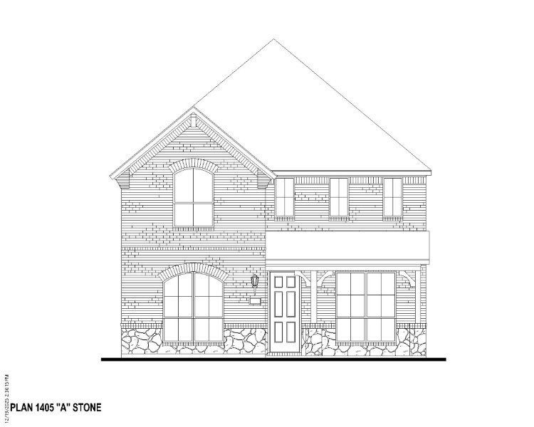 Plan 1405 Elevation A w/ Stone