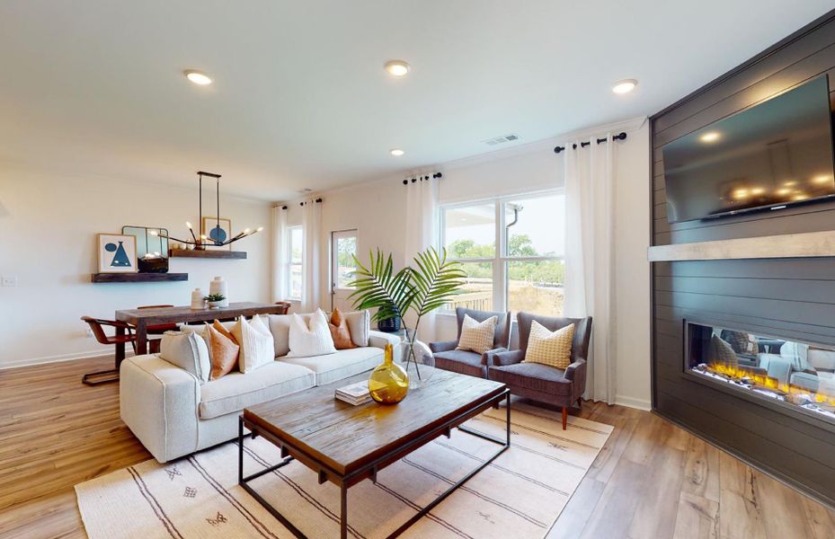 Furnished interior view inside a new home in Hamlet at Carothers Crossing, La Vergne (Image 45).