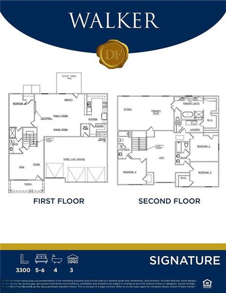 2D floor plan layout of this home in Honey Creek, Conyers, GA (Image 4).