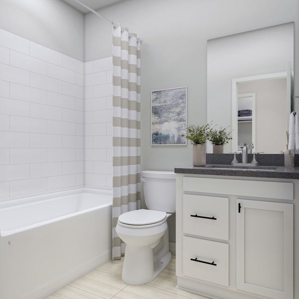 Representative furnished interior of a home built from the Kinglet by Tri Pointe Homes in Oakhill Reserve, Tomball (Image 15).