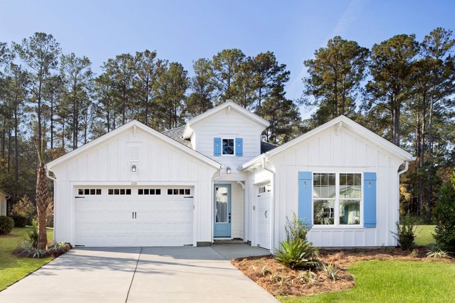 Representative exterior photo of a completed home built from the Escape by Minto Communities in Latitude Margaritaville Hilton Head, Hardeeville, SC (Image 1). Representative exterior photo of a completed home built from the Escape by Minto Communities in Latitude Margaritaville Hilton Head, Hardeeville, SC (Image 1).