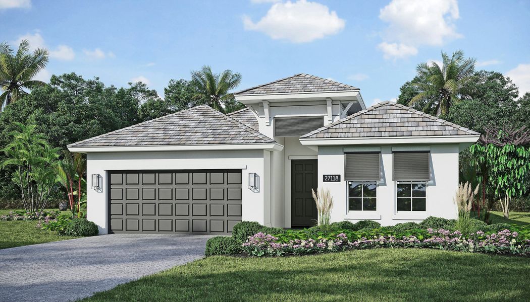 2D floor plan layout for the Palomar Duet by GHO Homes in Lake Park at Tradition, Port St. Lucie, FL (Image 68).