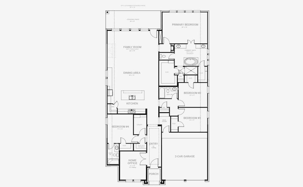 2D floor plan layout of this home in Serenity 55+ Active Adult, Manvel, TX (Image 4). 2D floor plan layout of this home in Serenity 55+ Active Adult, Manvel, TX (Image 4).