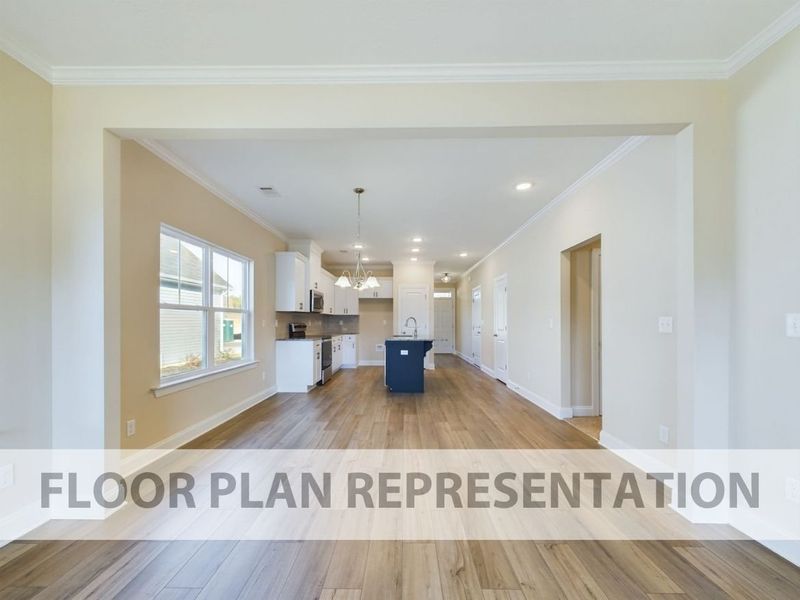 Living Area to Kitchen | The 1575 Plan by Ivey Homes Living Area to Kitchen | The 1575 Plan by Ivey Homes