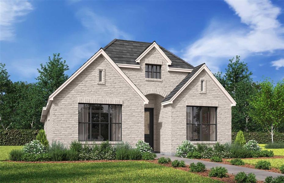 Front exterior of a new home in Cottages of Celina, Celina, TX, highlighting curb appeal (Image 1). Front exterior of a new home in Cottages of Celina, Celina, TX, highlighting curb appeal (Image 1).