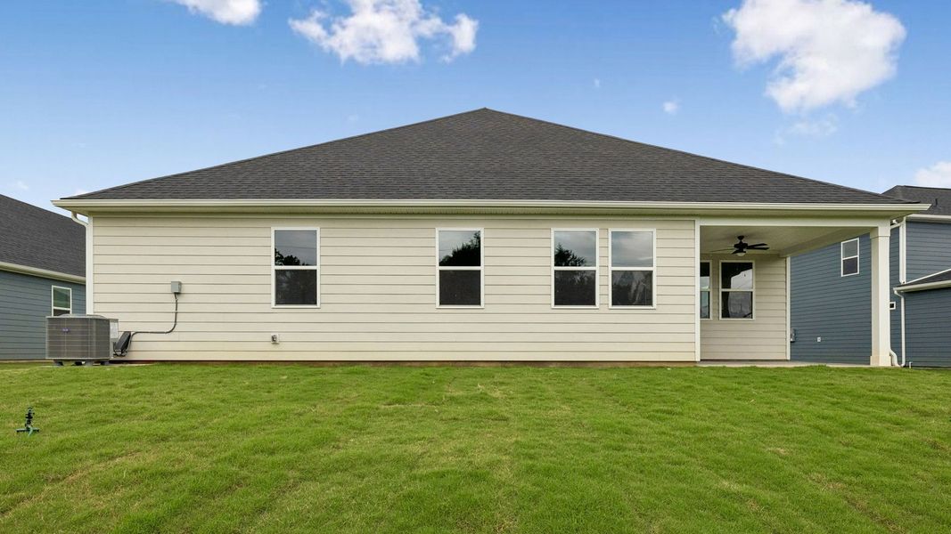Exterior details and patio area of a home in Reserve at Hickory Ridge, Columbia (Image 25).