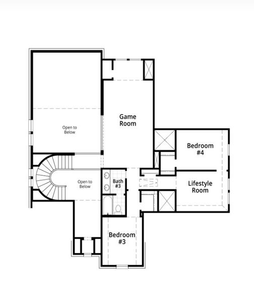 2D floor plan layout for the Leyland Plan by Highland Homes in Mosaic: Artisan Series - 60ft Lots, Prosper, TX (Image 25).